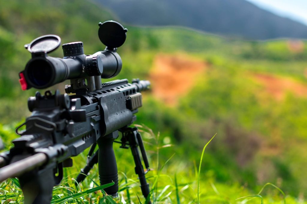 Unlike an assault rifle, sniper rifles have a low rate of fire but a longer range